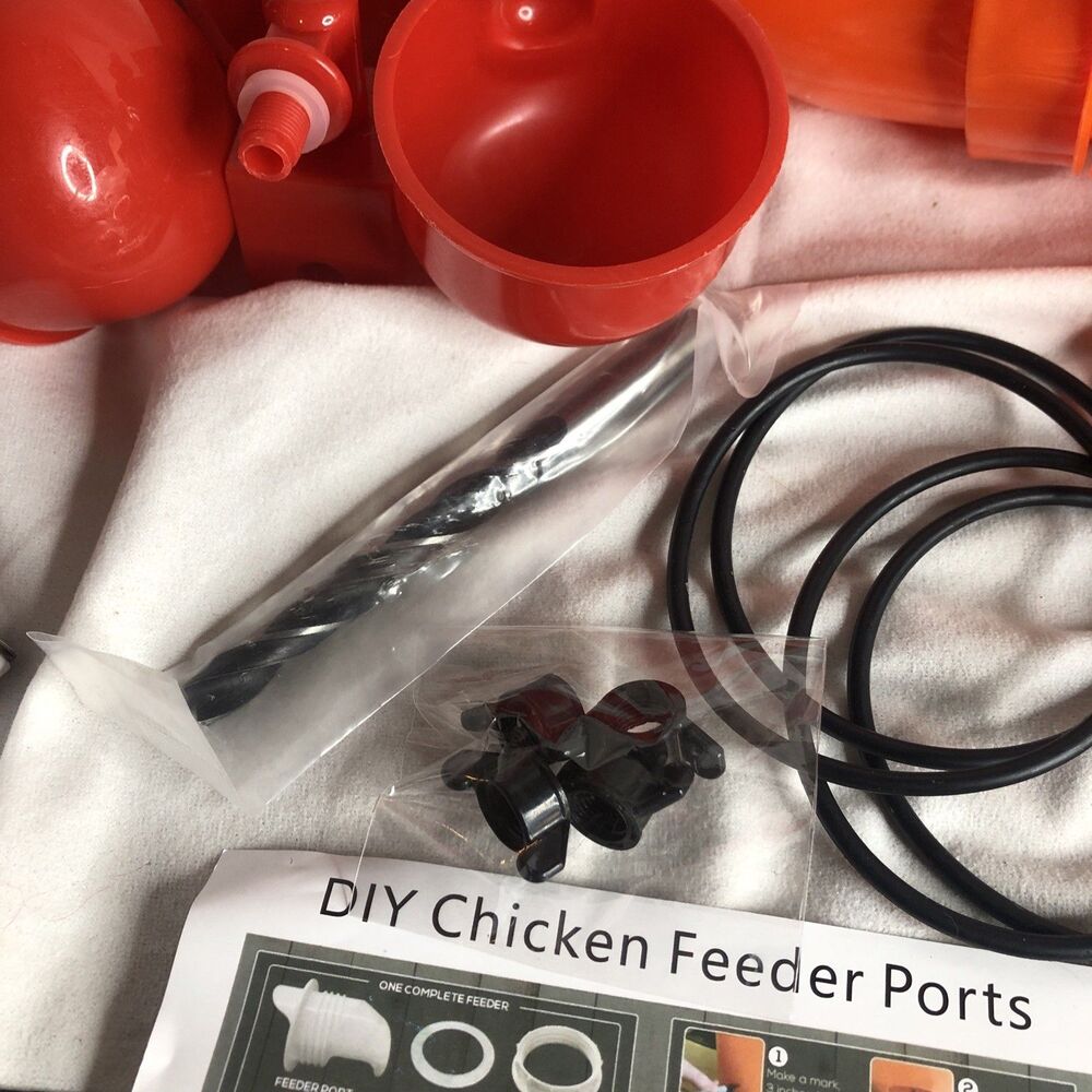 8PCS Chicken Feeder/Water Feeder, Gravity No Waste Poultry Feeder 4 Ports, 1 Bit - Picture 5 of 7